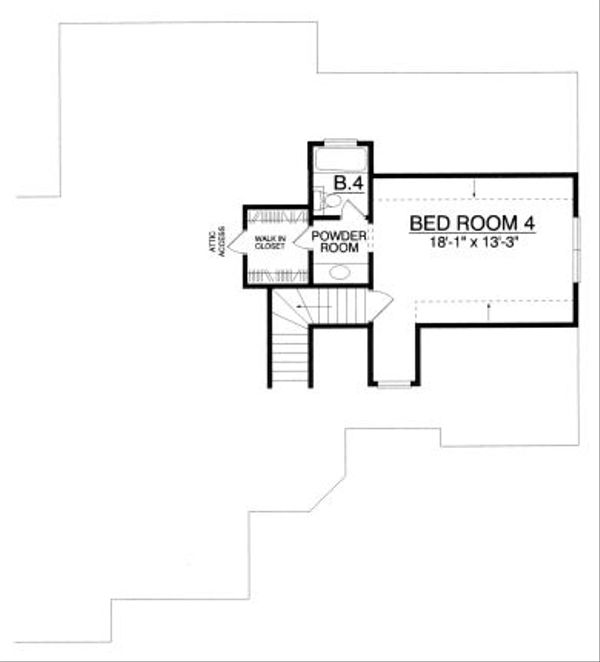 House Blueprint - European Floor Plan - Upper Floor Plan #40-396