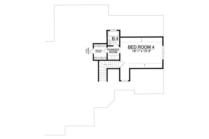 Architectural House Design - Floor Plan - Upper Floor for European House Plan #40-396 - 4 bed, 2.5 bath