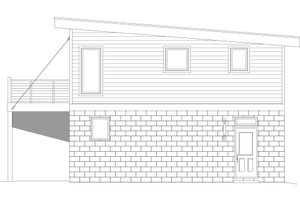 Exterior - Rear Elevation for Contemporary House Plan #932-46 - 1 bed, 1 bath