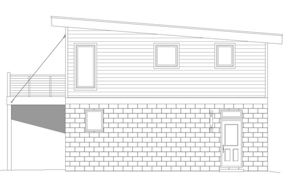 Exterior - Rear Elevation for Contemporary House Plan #932-46 - 1 bed, 1 bath