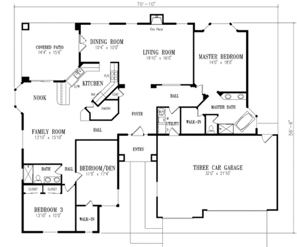 Adobe / Southwestern Style House Plan - 3 Beds 2 Baths 2387 Sq/Ft Plan ...