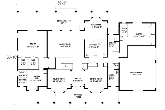 Floor Plan - Main Floor for Country House Plan #420-144 - 4 bed, 4 bath
