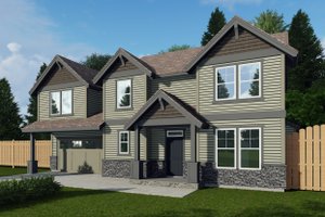 House Blueprint - Craftsman Exterior - Front Elevation Plan #53-654