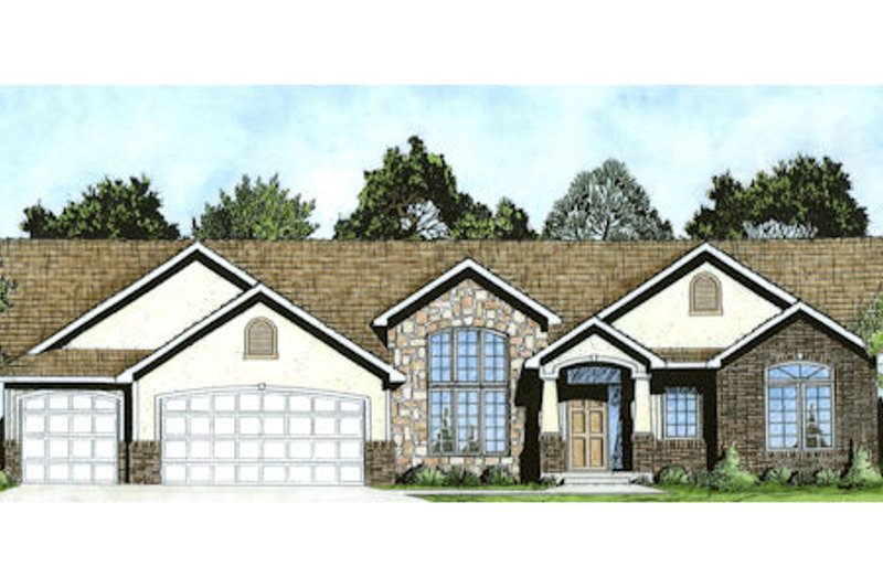 House Blueprint - Traditional Exterior - Front Elevation Plan #58-199