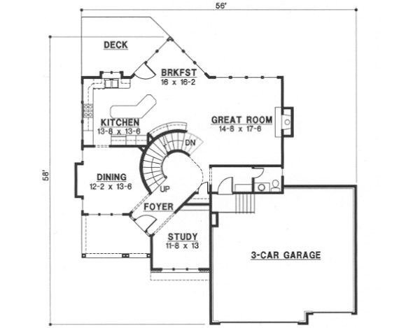 European Floor Plan - Main Floor Plan #67-128