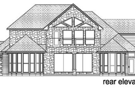 Exterior - Rear Elevation for European House Plan #84-343 - 3 bed, 3.5 bath