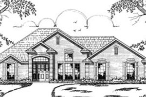 European Exterior - Front Elevation Plan #42-136