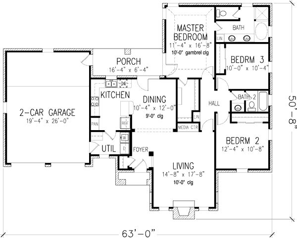 House Plan Design - European Floor Plan - Main Floor Plan #410-294