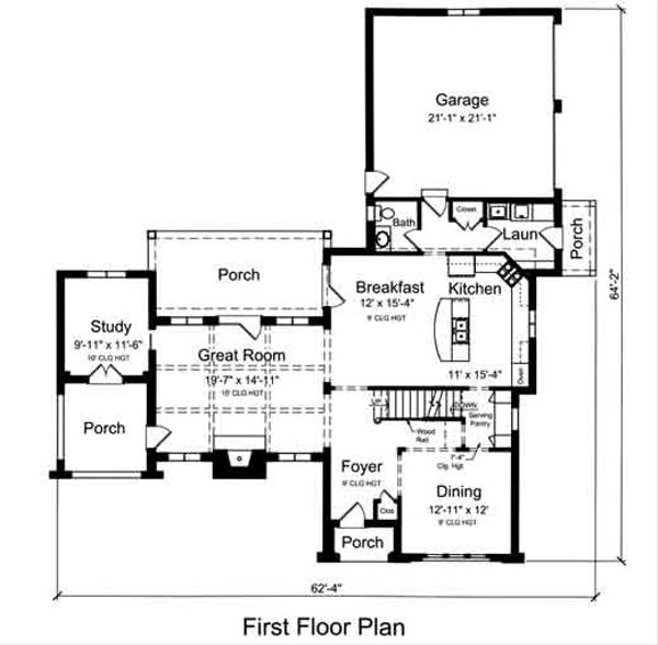 House Plan Design - European Floor Plan - Main Floor Plan #46-486