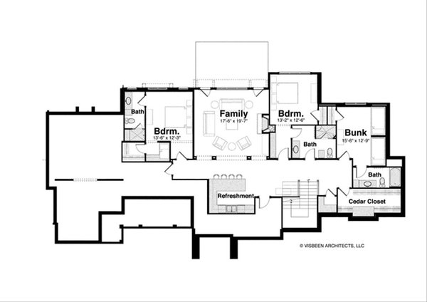 Dream House Plan - Floor Plan - Lower Floor for Farmhouse House Plan #928-444 - 4 bed, 4.5 bath
