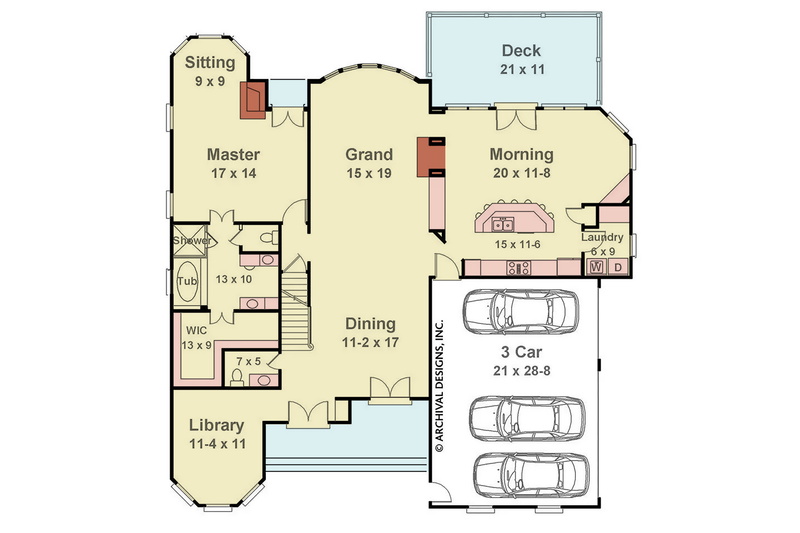 Home Plan - Floor Plan - Main Floor for European House Plan #119-223 - 5 bed, 3 bath