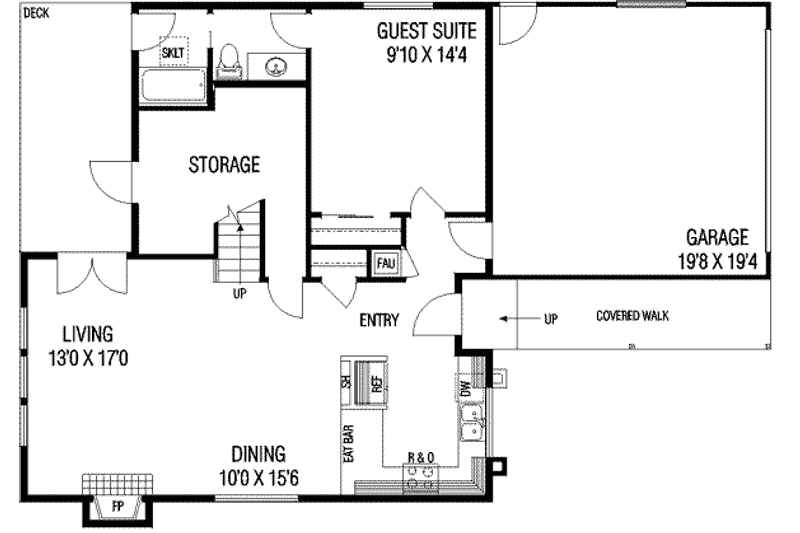 Home Plan - Floor Plan - Main Floor House Plan #60-126 - 2 bed, 3 bath