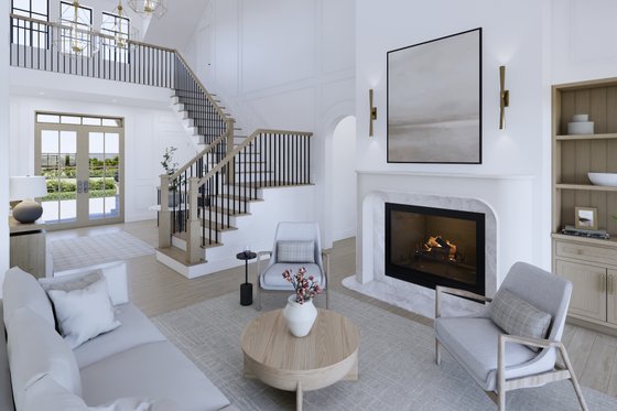 Interior - Family Room for European House Plan #1114-114 - 4 bed, 3.5 bath