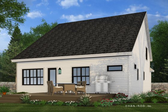 Exterior - Rear Elevation 1 for Farmhouse House Plan #51-1343 - 3 bed, 2.5 bath