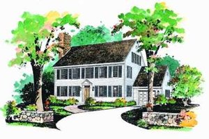 Colonial Exterior - Front Elevation Plan #72-356