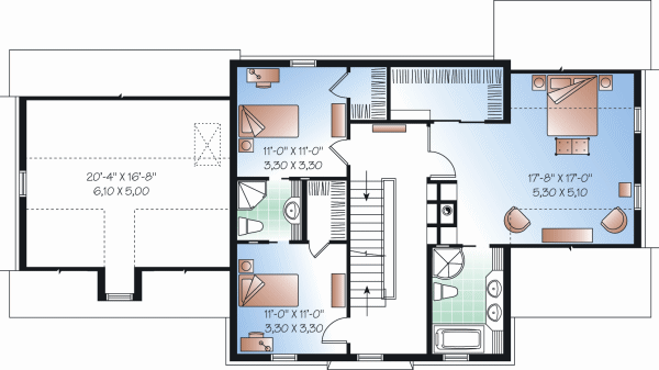 Colonial Floor Plan - Upper Floor Plan #23-2260