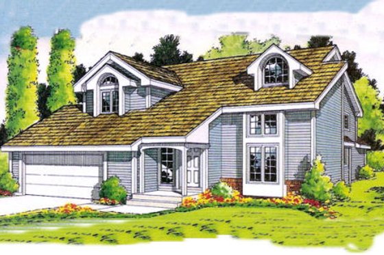 Exterior - Front Elevation for Traditional House Plan #312-347 - 3 bed, 2.5 bath