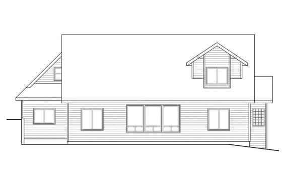 Exterior - Rear Elevation for Traditional House Plan #124-733 - 3 bed, 2.5 bath