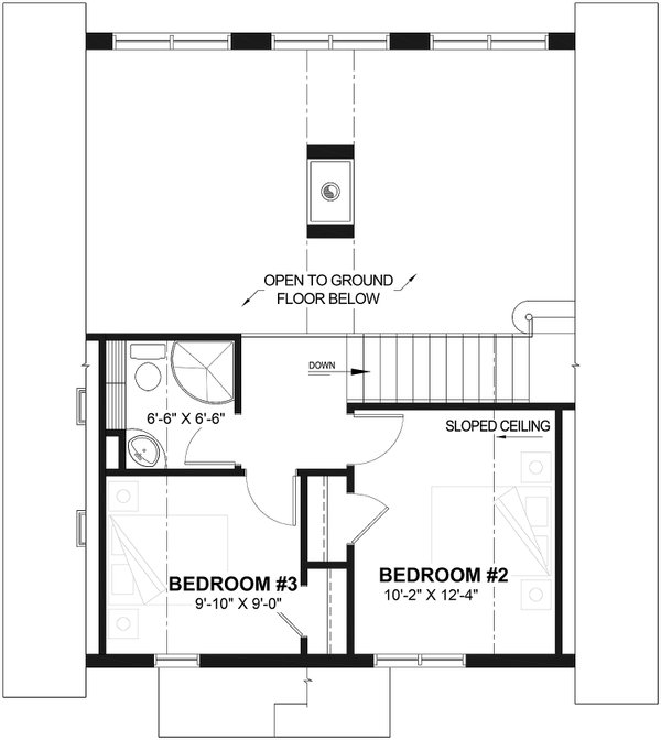 Dream House Plan - Floor Plan - Upper Floor for Contemporary House Plan #23-2629 - 3 bed, 2 bath