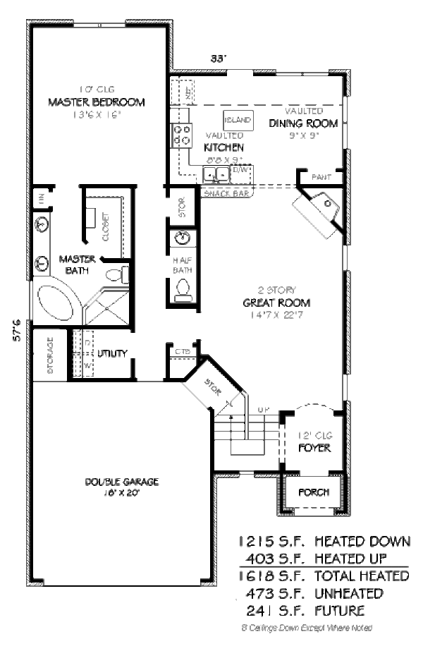 European Floor Plan - Main Floor Plan #424-38