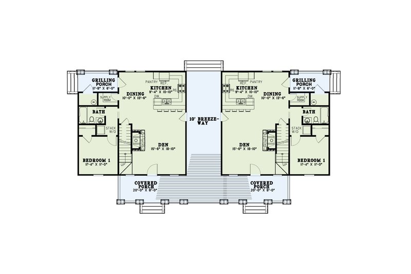 Home Plan - Floor Plan - Main Floor for Country House Plan #17-3472 - 3 bed, 2 bath