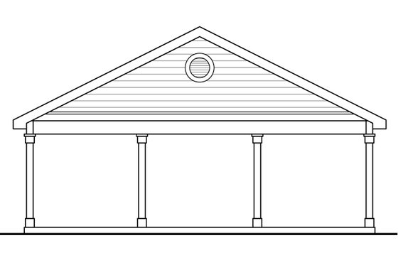 Exterior - Rear Elevation for Traditional House Plan #124-1049, 0 bath