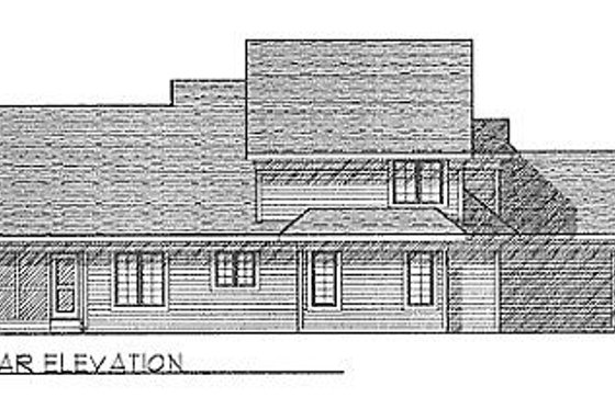 Exterior - Rear Elevation for Traditional House Plan #70-284 - 4 bed, 2.5 bath