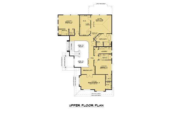 Floor Plan - Upper Floor for Contemporary House Plan #1066-118 - 5 bed, 5 bath