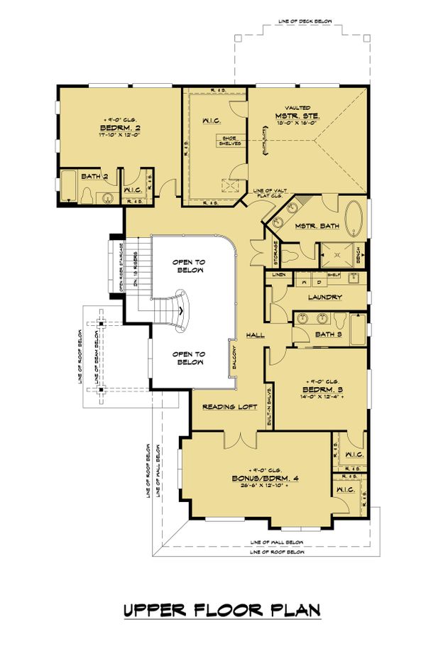 Home Plan - Contemporary Floor Plan - Upper Floor Plan #1066-118