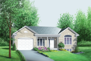 Ranch Exterior - Front Elevation Plan #25-1050