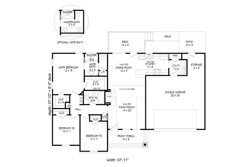 Dream House Plan - Floor Plan - Main Floor for Craftsman House Plan #932-205 - 3 bed, 2 bath