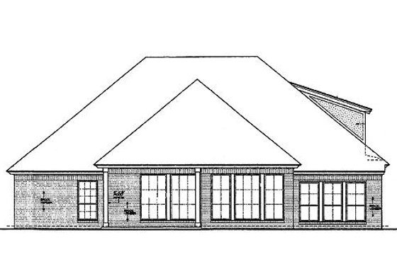 Exterior - Rear Elevation for European House Plan #310-989 - 3 bed, 2.5 bath