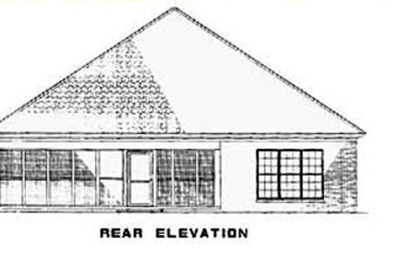 Exterior - Rear Elevation for Traditional House Plan #17-2275 - 3 bed, 2 bath
