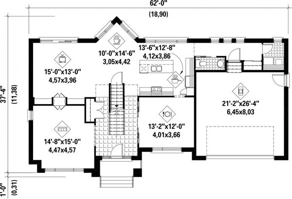 Dream House Plan - Contemporary Floor Plan - Main Floor Plan #25-4625