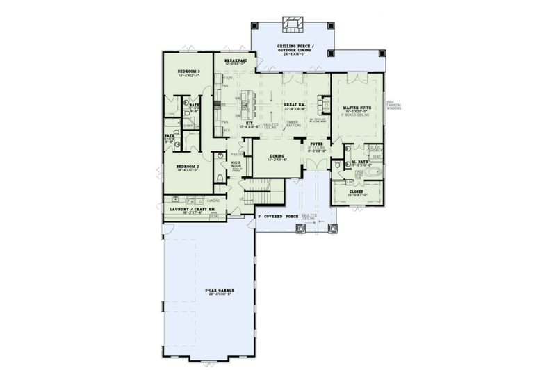 Dream House Plan - Floor Plan - Main Floor for European House Plan #17-3416 - 4 bed, 4.5 bath