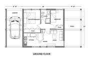 Modern Style House Plan - 2 Beds 1 Baths 543 Sq/Ft Plan #542-8 