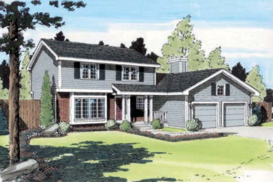 Exterior - Front Elevation for Southern House Plan #312-638 - 4 bed, 2.5 bath