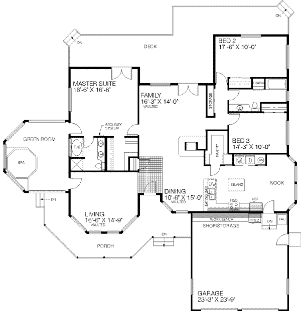 Architectural House Design - Country Floor Plan - Main Floor Plan #60-204
