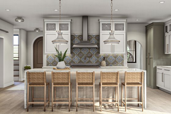 Interior - Kitchen 1 for Adobe / Southwestern House Plan #455-503 - 4 bed, 2.5 bath