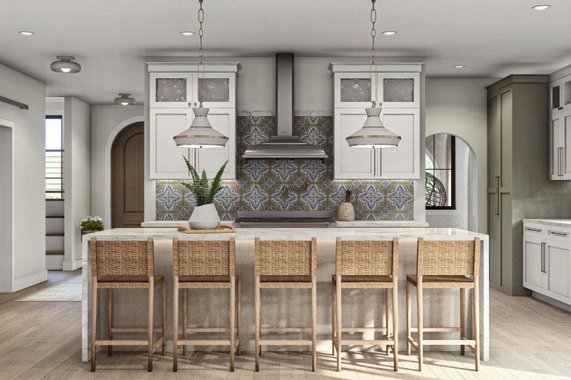 Architectural House Design - Interior - Kitchen 1 for Adobe / Southwestern House Plan #455-503 - 4 bed, 2.5 bath