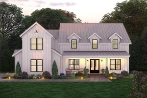 Architectural House Design - Exterior - Front Elevation for Farmhouse House Plan #932-1457 - 4 bed, 4.5 bath
