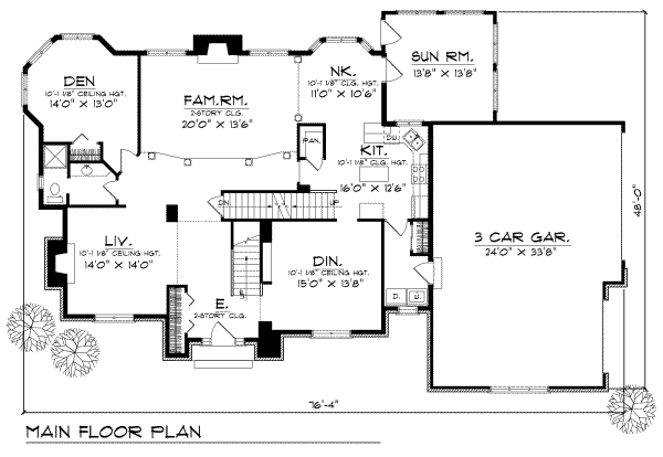 European Floor Plan - Main Floor Plan #70-458