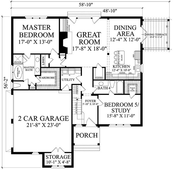 House Design - Cottage Floor Plan - Main Floor Plan #137-289