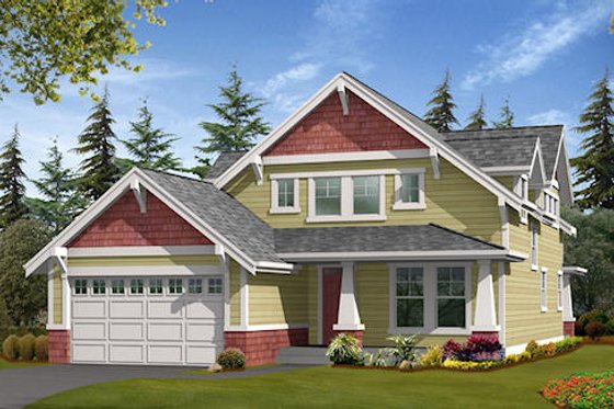 Exterior - Front Elevation for Craftsman House Plan #132-187 - 3 bed, 2.5 bath