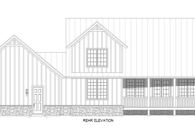 House Blueprint - Exterior - Rear Elevation for Farmhouse House Plan #932-1444 - 3 bed, 2.5 bath