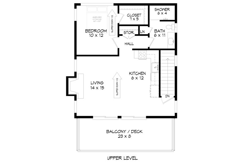 Dream House Plan - Floor Plan - Upper Floor for Contemporary House Plan #932-615 - 1 bed, 1 bath