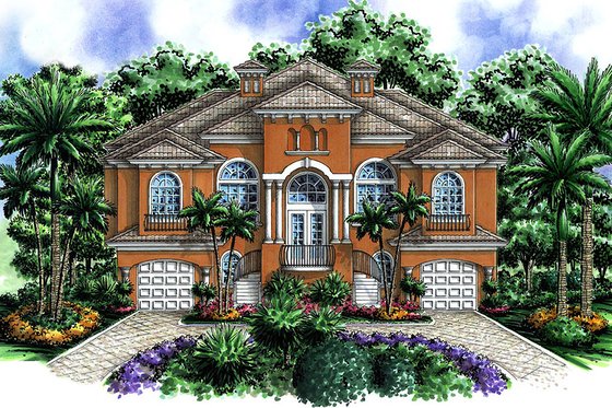 Exterior - Front Elevation for Beach House Plan #27-469 - 3 bed, 3.5 bath