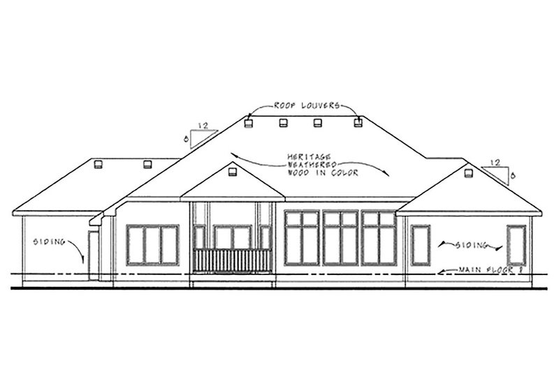 Home Plan - Exterior - Rear Elevation for Traditional House Plan #20-2120 - 3 bed, 2.5 bath