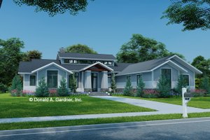 Exterior - Front Elevation 4 for Ranch House Plan #929-1148 - 3 bed, 2.5 bath