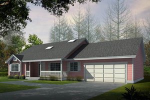 Ranch Exterior - Front Elevation Plan #100-442